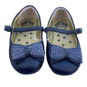 Navy blue toddler dress shoe
